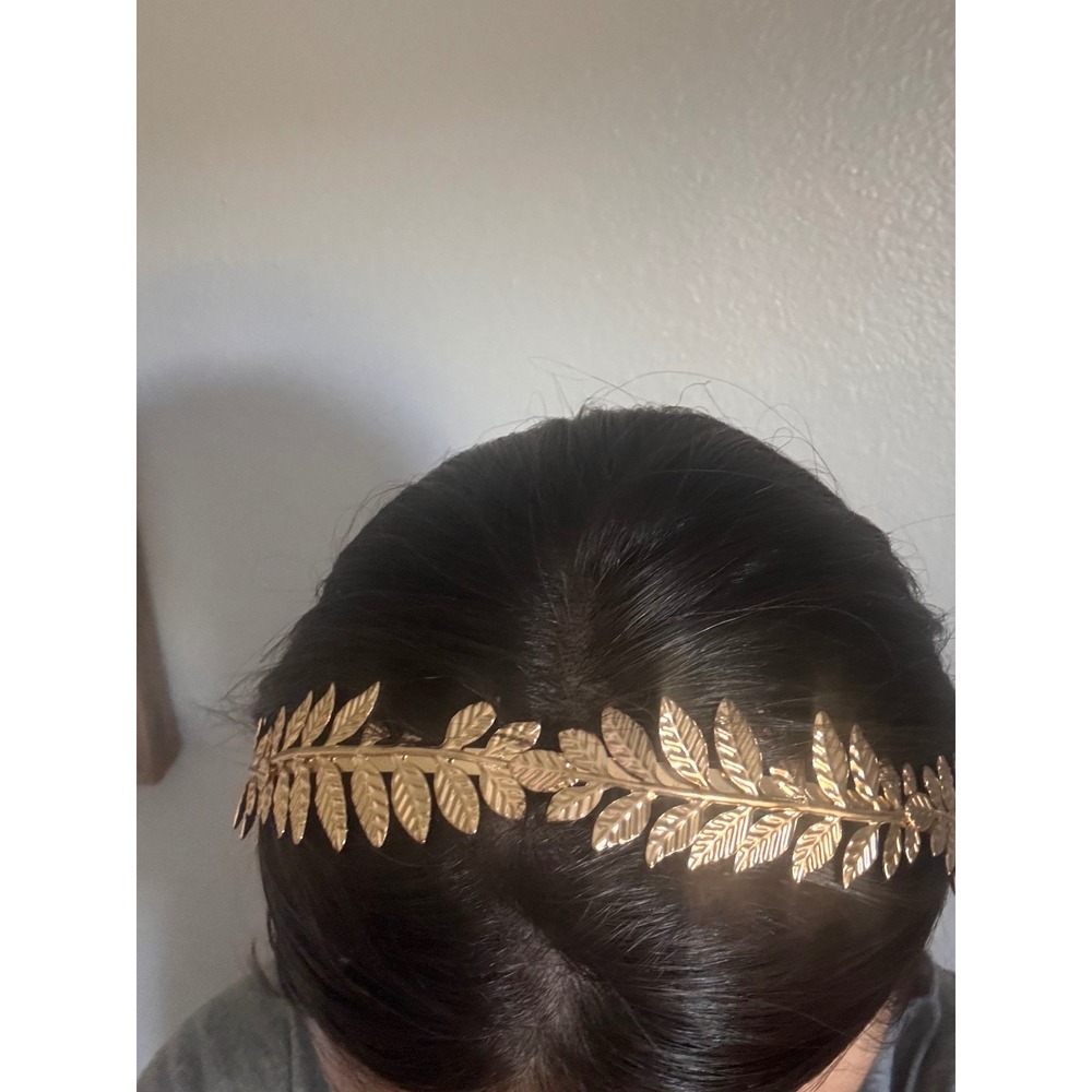 Gold Laurel Wreath Leaf Headband Set Roman Grecian Bridal Hair Accessory‎ 2pc